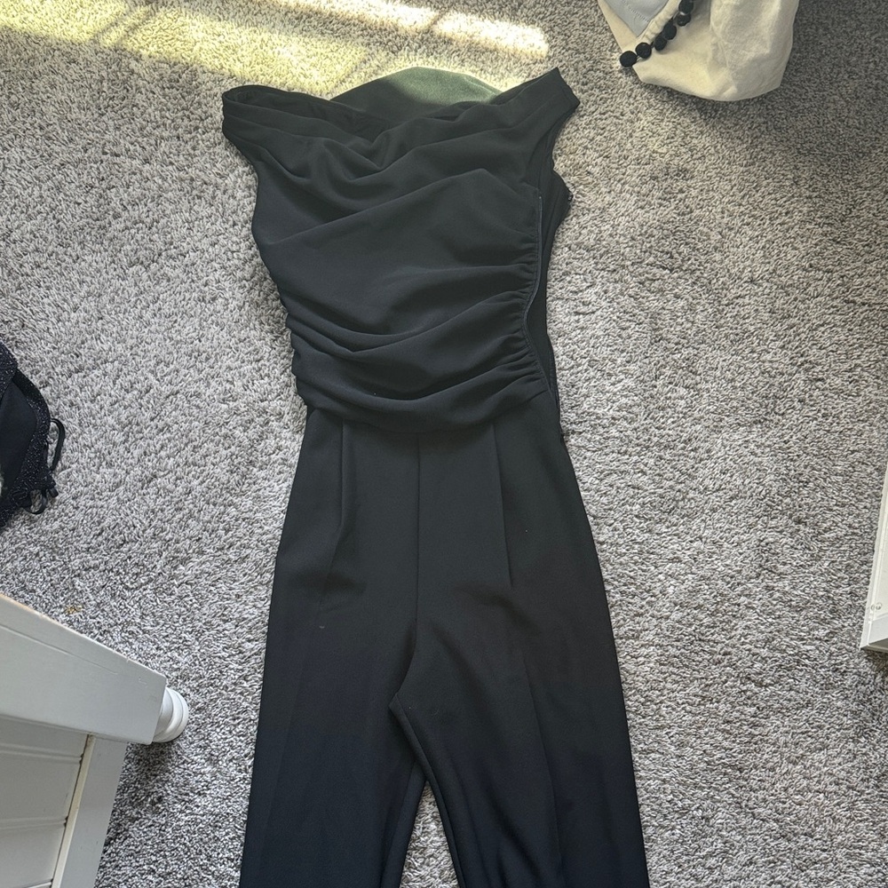 Abercrombie & Fitch Black Off-Shoulder Jumpsuit